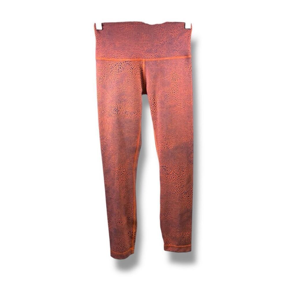 Lululemon Wunder Train High Rise Tight 25” in The Crackle Glaze Vintage Orange P